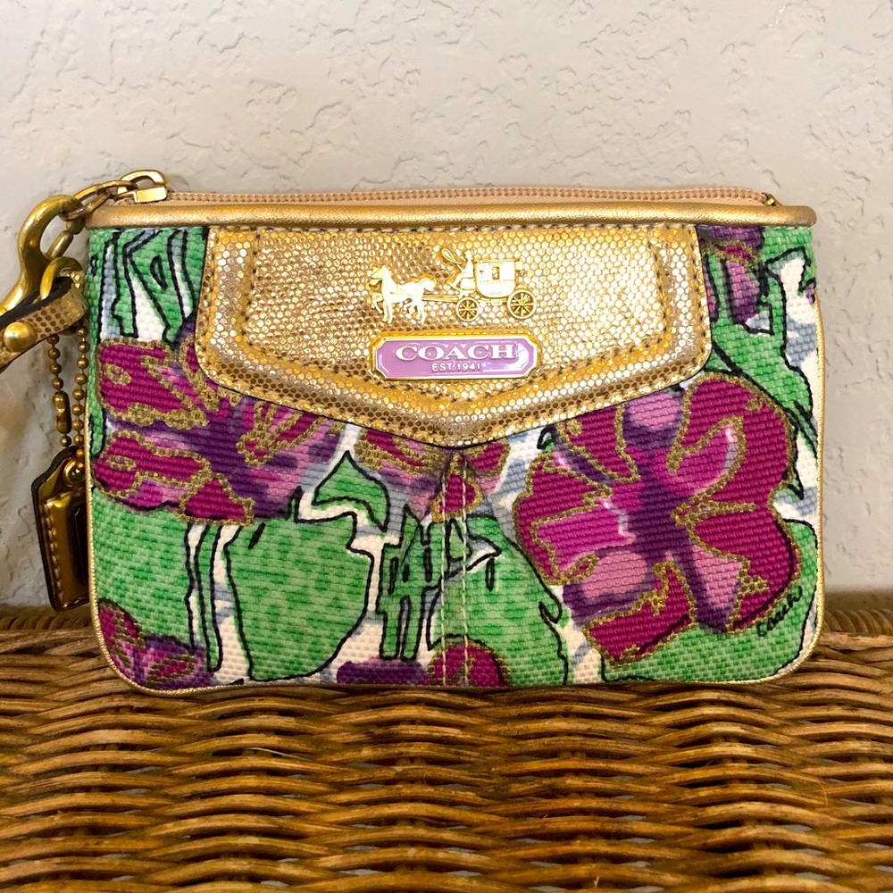 Coach Floral Wristlet